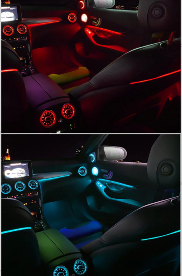 Ambientebeleuchtung Einbau inkl. Material C-Klasse – 2014-2023 64 Farben Komplett FULL SET