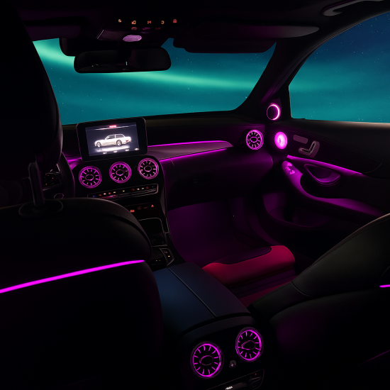 Ambientebeleuchtung Einbau inkl. Material C-Klasse – 2014-2023 64 Farben Komplett FULL SET