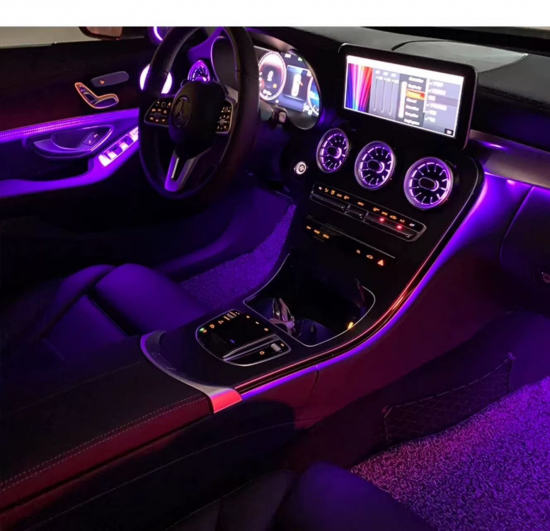 Ambientebeleuchtung Einbau inkl. Material C-Klasse – 2014-2023 64 Farben Komplett FULL SET