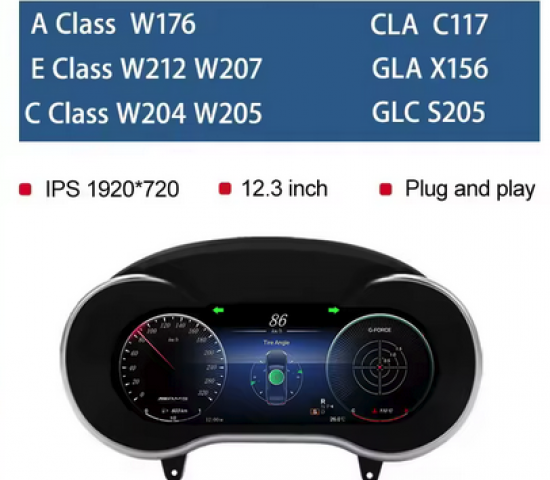Digitales Dashboard LCD-Tacho – HD 1920×720 – Plug & Play für Mercedes-Benz – Kompatibel mit Benzin & Diesel – Austausch gegen Originaltacho – Produktbild