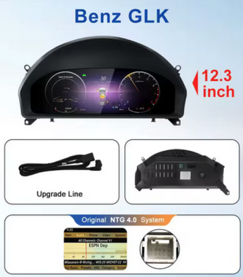 Digitales Dashboard LCD-Tacho – HD 1920×720 – Plug & Play für Mercedes-Benz – Kompatibel mit Benzin & Diesel – Austausch gegen Originaltacho – Ansicht 2