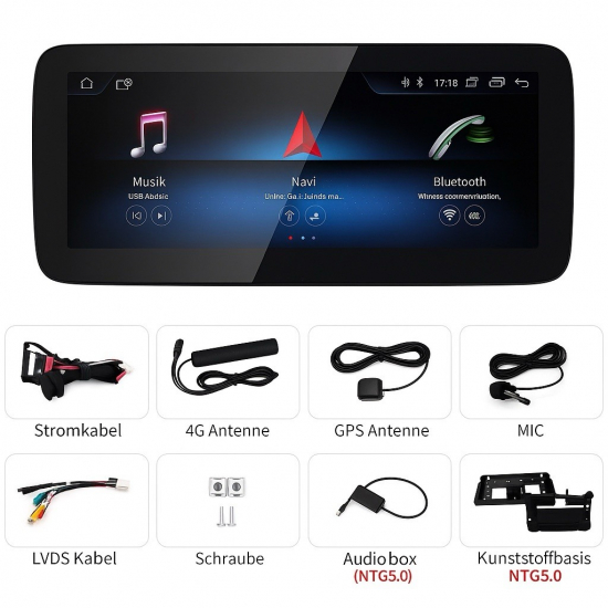10,25 Für Mercedes W205 NTG5x Android 14 Touchscreen GPS Navi mit CarPlay & Android Auto – Ansicht 3