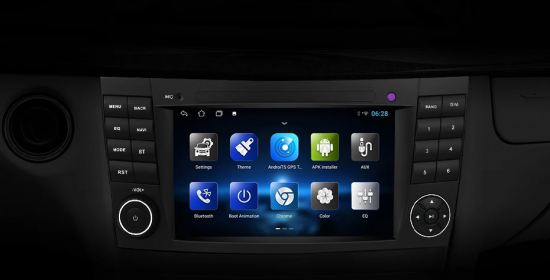 Für Mercedes Benz E Klasse W211 2Din Android Bluetooth Lautsprecher GPS Navigation Carplay Auto Video Player – Produktbild