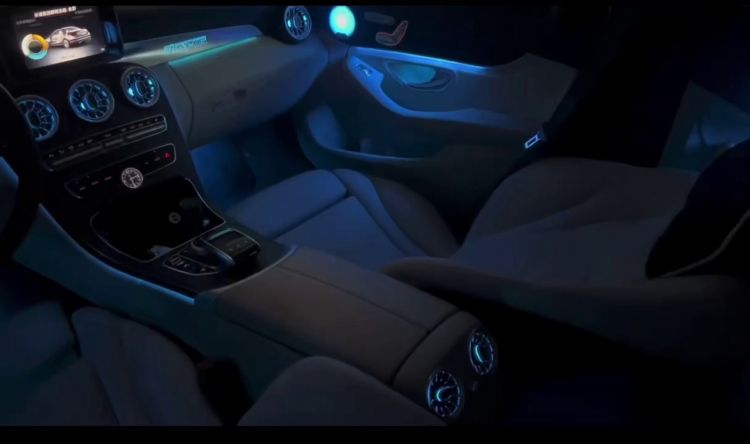 Ambientebeleuchtung Einbau inkl. Material C-Klasse – 2014-2023 64 Farben Komplett FULL SET