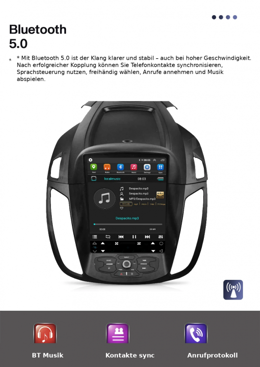 10,4" Android 14 Display Ford Kuga/C-Max/Escape 2013–2018 CarPlay & Android Auto