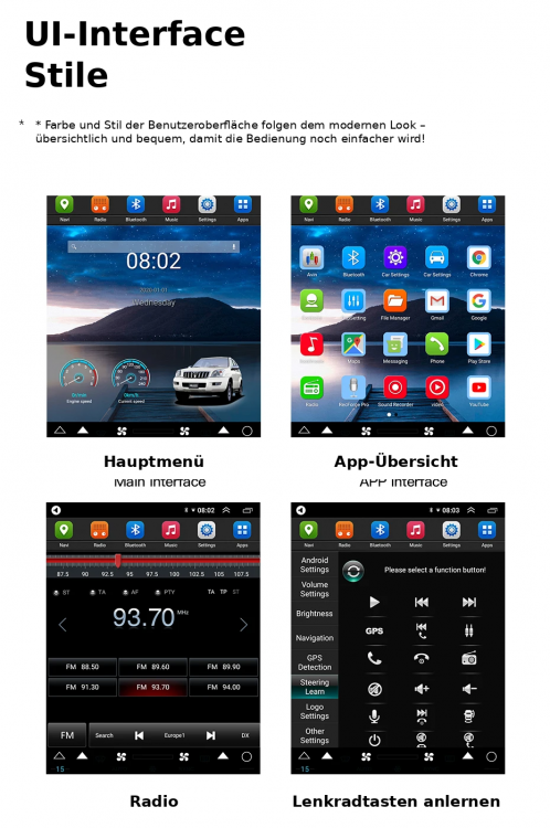 10,4" Android 14 Display Ford Kuga/C-Max/Escape 2013–2018 CarPlay & Android Auto