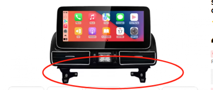 Adapter-Halterung für Mercedes GLE 2015–2019 10,25" 12,3" 14,6" Android Display