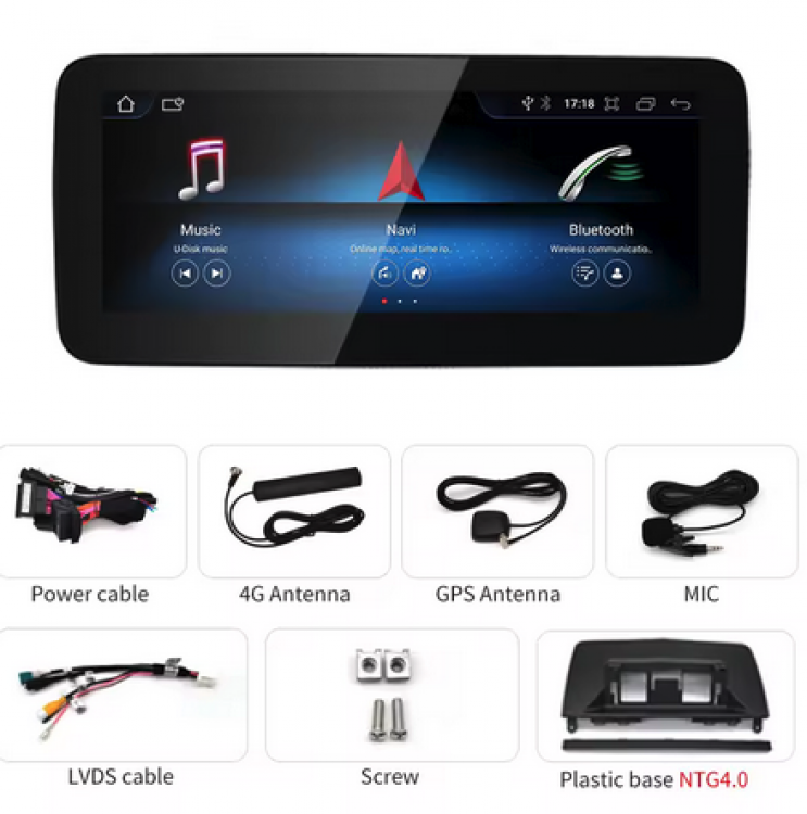 10,25 Für Mercedes W204 NTG4.5 Android 14 Touchscreen GPS Navi mit CarPlay & Android Auto