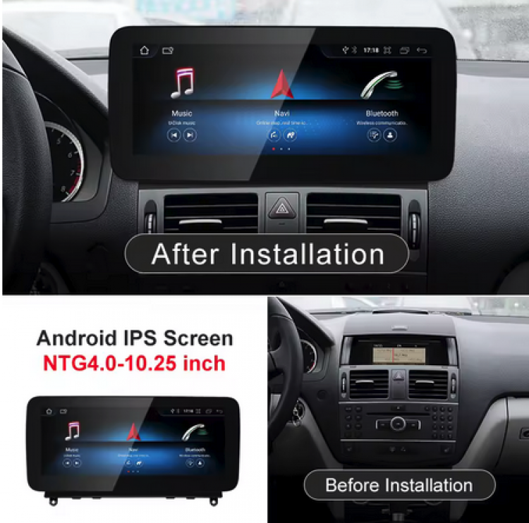 12,3 Zoll Für Mercedes W204 NTG4 Android 14 Touchscreen GPS Navi mit CarPlay & Android Auto – Ansicht 1